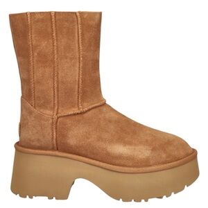 UGG New Authentic Classic Twin Seam New Heights Chestnut Suede Platform Zipper 9